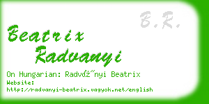 beatrix radvanyi business card